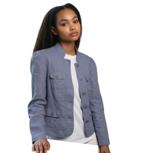 Principles UK Women's Linen Blazer Button Front Lilac Purple Size US 10 EU 38